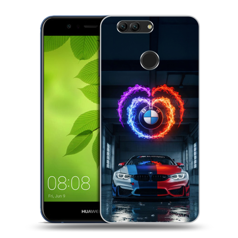 Пластиковый чехол на Huawei Nova 2 Plus с принтом BMW БМВ Пластиковый чехол на Huawei Nova 2 Plus с принтом BMW БМВ