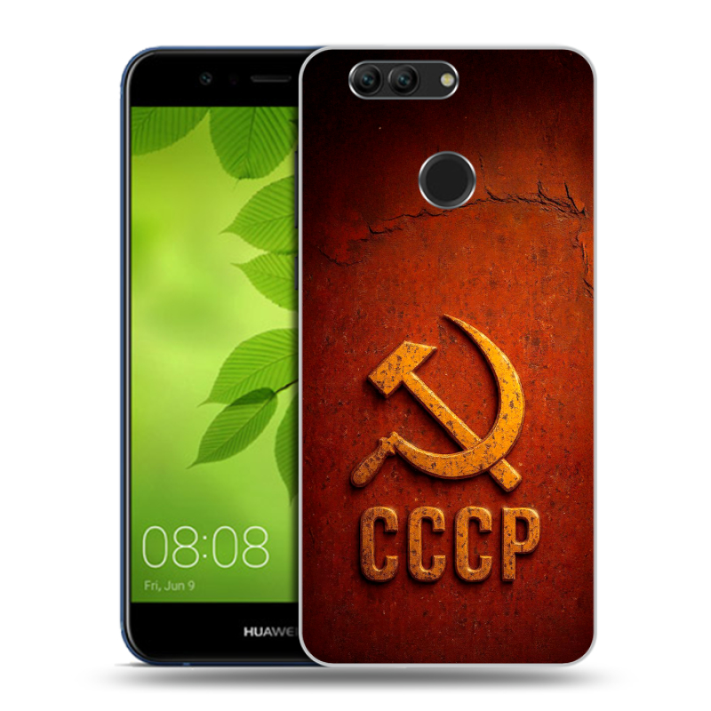 Силиконовый чехол на Huawei Nova 2 Plus с принтом Флаг Герб СССР Силиконовый чехол на Huawei Nova 2 Plus с принтом Флаг Герб СССР