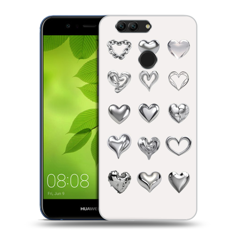 Силиконовый чехол на Huawei Nova 2 Plus с принтом Y2K сердечки Силиконовый чехол на Huawei Nova 2 Plus с принтом Y2K сердечки