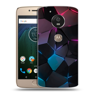 Силиконовый чехол на Motorola Moto G5s с принтом Геометрия неона