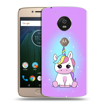 Силиконовый чехол на Motorola Moto G5s с принтом Единорог