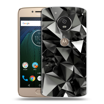 Силиконовый чехол на Motorola Moto G5s с принтом Черные кристаллы