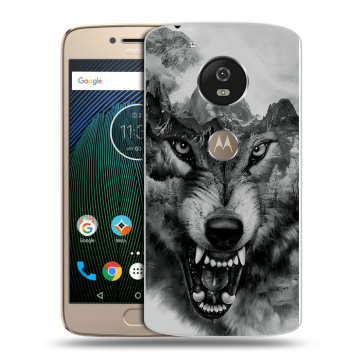Силиконовый чехол на Motorola Moto G5s с принтом Волк