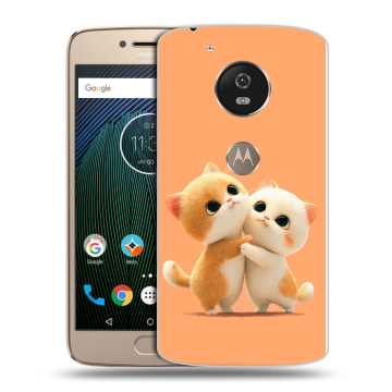 Силиконовый чехол на Motorola Moto G5s с принтом Милые котики