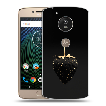 Силиконовый чехол на Motorola Moto G5s с принтом Черная клубника