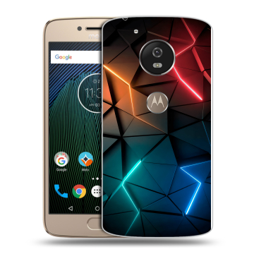 Силиконовый чехол на Motorola Moto G5s с принтом Абстракция неон
