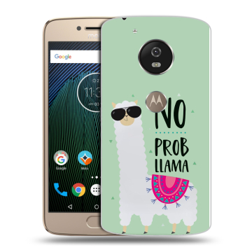 Силиконовый чехол на Motorola Moto G5s с принтом Лама