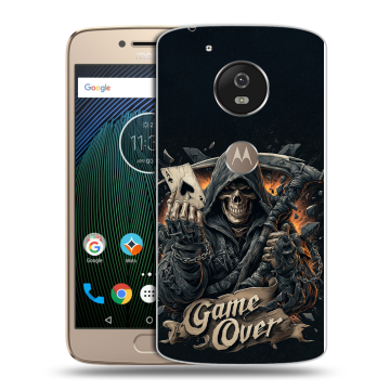 Силиконовый чехол на Motorola Moto G5s с принтом Скелет карты