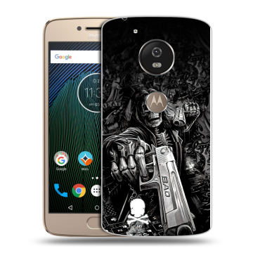 Силиконовый чехол на Motorola Moto G5s с принтом Скелет