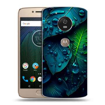 Силиконовый чехол на Motorola Moto G5s с принтом Листья
