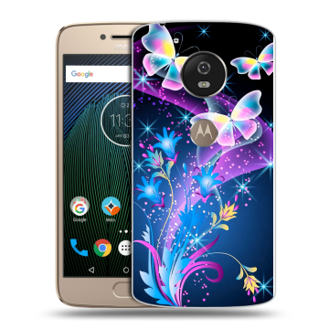 Силиконовый чехол на Motorola Moto G5s с принтом Бабочки