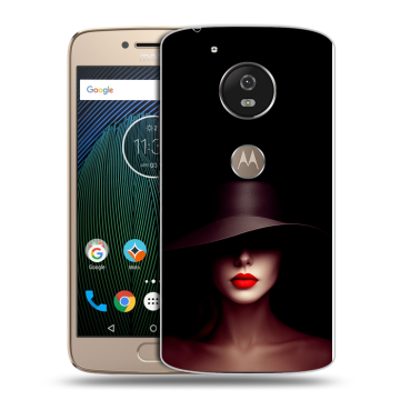 Силиконовый чехол на Motorola Moto G5s с принтом Девушка в шляпе