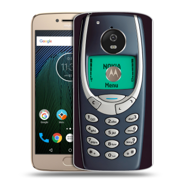 Силиконовый чехол на Motorola Moto G5s с принтом Старый телефон