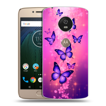 Силиконовый чехол на Motorola Moto G5s с принтом Бабочки