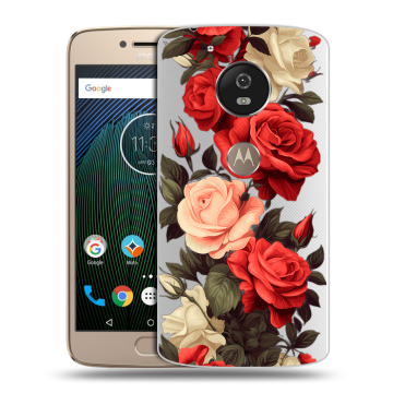 Силиконовый чехол на Motorola Moto G5s с принтом Розы