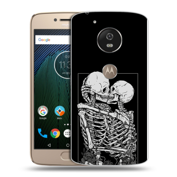 Силиконовый чехол на Motorola Moto G5s с принтом Поцелуй скелетов