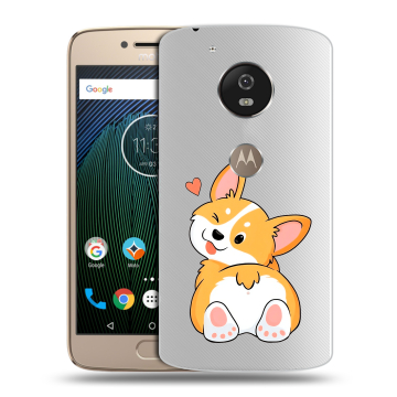 Силиконовый чехол на Motorola Moto G5s с принтом Корги
