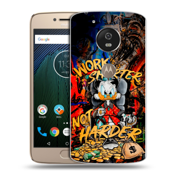 Силиконовый чехол на Motorola Moto G5s с принтом Дональд Дак Деньги