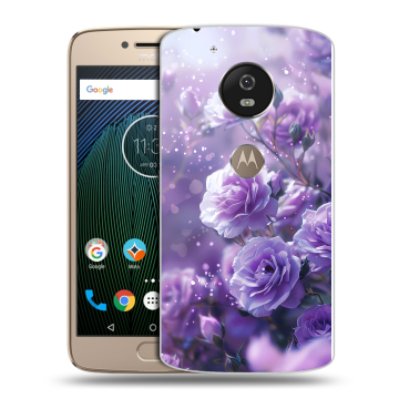 Силиконовый чехол на Motorola Moto G5s с принтом Розы цветы