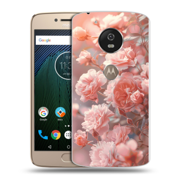 Силиконовый чехол на Motorola Moto G5s с принтом Розовые розы