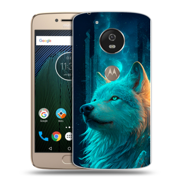 Силиконовый чехол на Motorola Moto G5s с принтом бабочки саккура