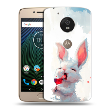 Силиконовый чехол на Motorola Moto G5s с принтом кролик зайчик
