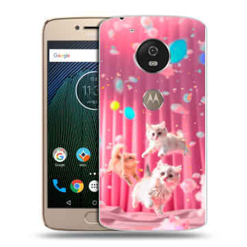 Силиконовый чехол на Motorola Moto G5s с принтом милые котики