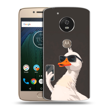 Силиконовый чехол на Motorola Moto G5s с принтом утка в очках