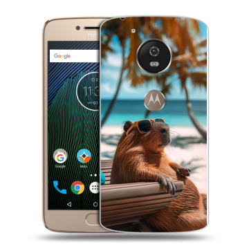 Силиконовый чехол на Motorola Moto G5s с принтом Капибара