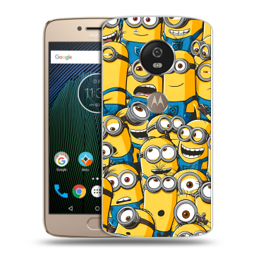 Силиконовый чехол на Motorola Moto G5s с принтом Миньоны