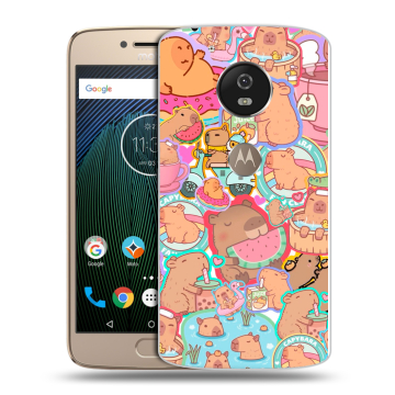 Силиконовый чехол на Motorola Moto G5s с принтом капибары