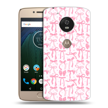 Силиконовый чехол на Motorola Moto G5s с принтом Розовые бантики