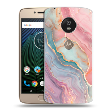 Силиконовый чехол на Motorola Moto G5s с принтом розовый мрамор