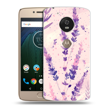 Силиконовый чехол на Motorola Moto G5s с принтом цветы лаванда