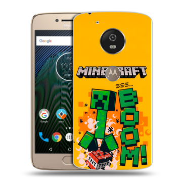 Силиконовый чехол на Motorola Moto G5s с принтом Майнкрафт Minecraft