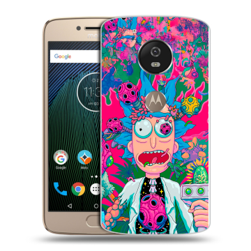 Силиконовый чехол на Motorola Moto G5s с принтом Рик и Морти Rick Morty