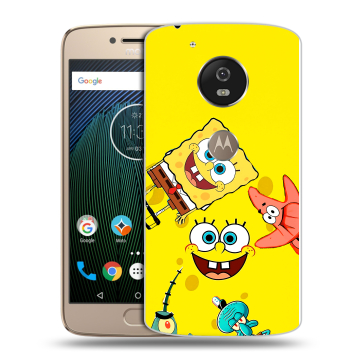Силиконовый чехол на Motorola Moto G5s с принтом Спанч боб Спанчбоб