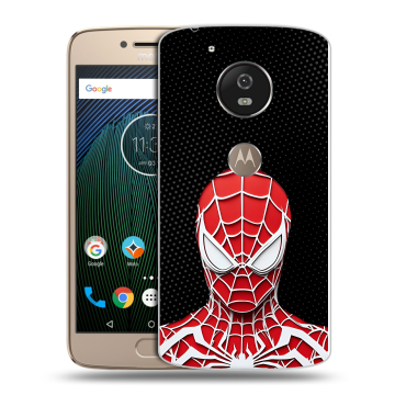 Силиконовый чехол на Motorola Moto G5s с принтом человек паук spiderman