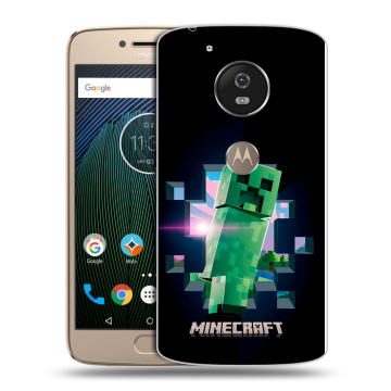 Силиконовый чехол на Motorola Moto G5s с принтом Майнкрафт Minecraft