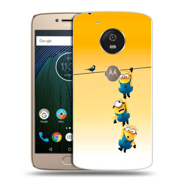 Силиконовый чехол на Motorola Moto G5s с принтом Миньоны