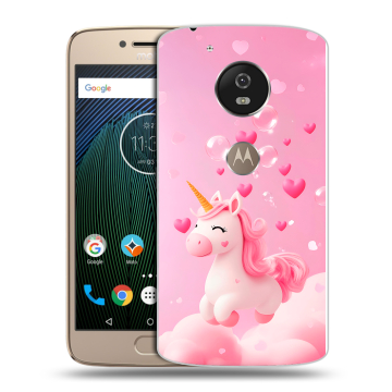 Силиконовый чехол на Motorola Moto G5s с принтом Единорог