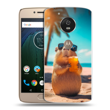 Силиконовый чехол на Motorola Moto G5s с принтом Капибара