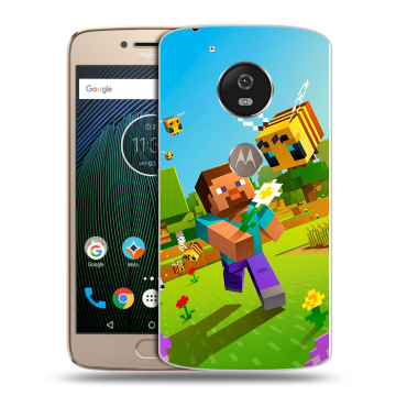 Силиконовый чехол на Motorola Moto G5s с принтом Майнкрафт Minecraft