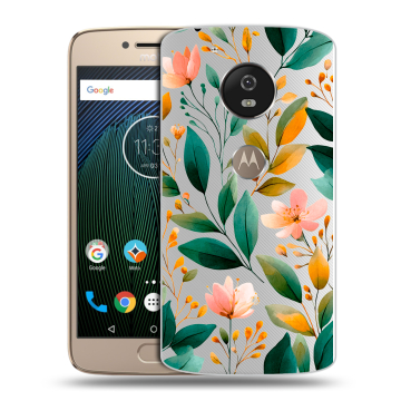 Силиконовый чехол на Motorola Moto G5s с принтом Цветы паттерн