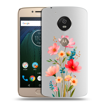 Силиконовый чехол на Motorola Moto G5s с принтом Цветы