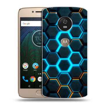 Силиконовый чехол на Motorola Moto G5s с принтом Неоновые соты