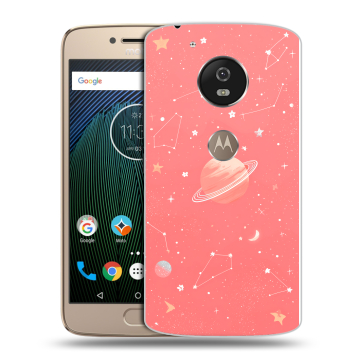 Силиконовый чехол на Motorola Moto G5s с принтом Розовый космос