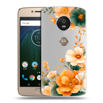 Силиконовый чехол на Motorola Moto G5s с принтом Цветы принт
