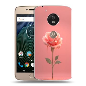 Силиконовый чехол на Motorola Moto G5s с принтом Розовая роза