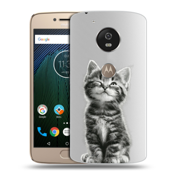 Силиконовый чехол на Motorola Moto G5s с принтом Котенок